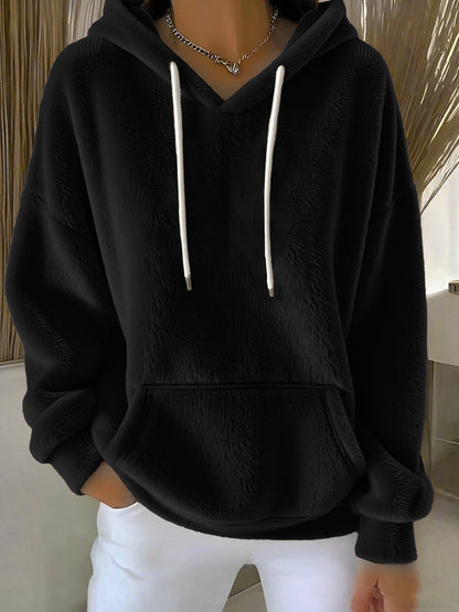 Women's Fleece Hoodie Pullover Kangaroo Pocket