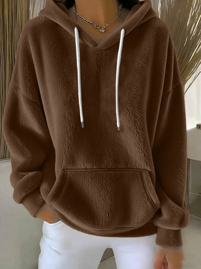 Women's Fleece Hoodie Pullover Kangaroo Pocket