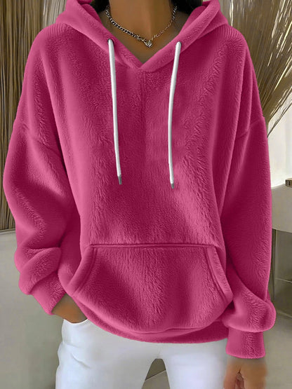 Women's Fleece Hoodie Pullover Kangaroo Pocket