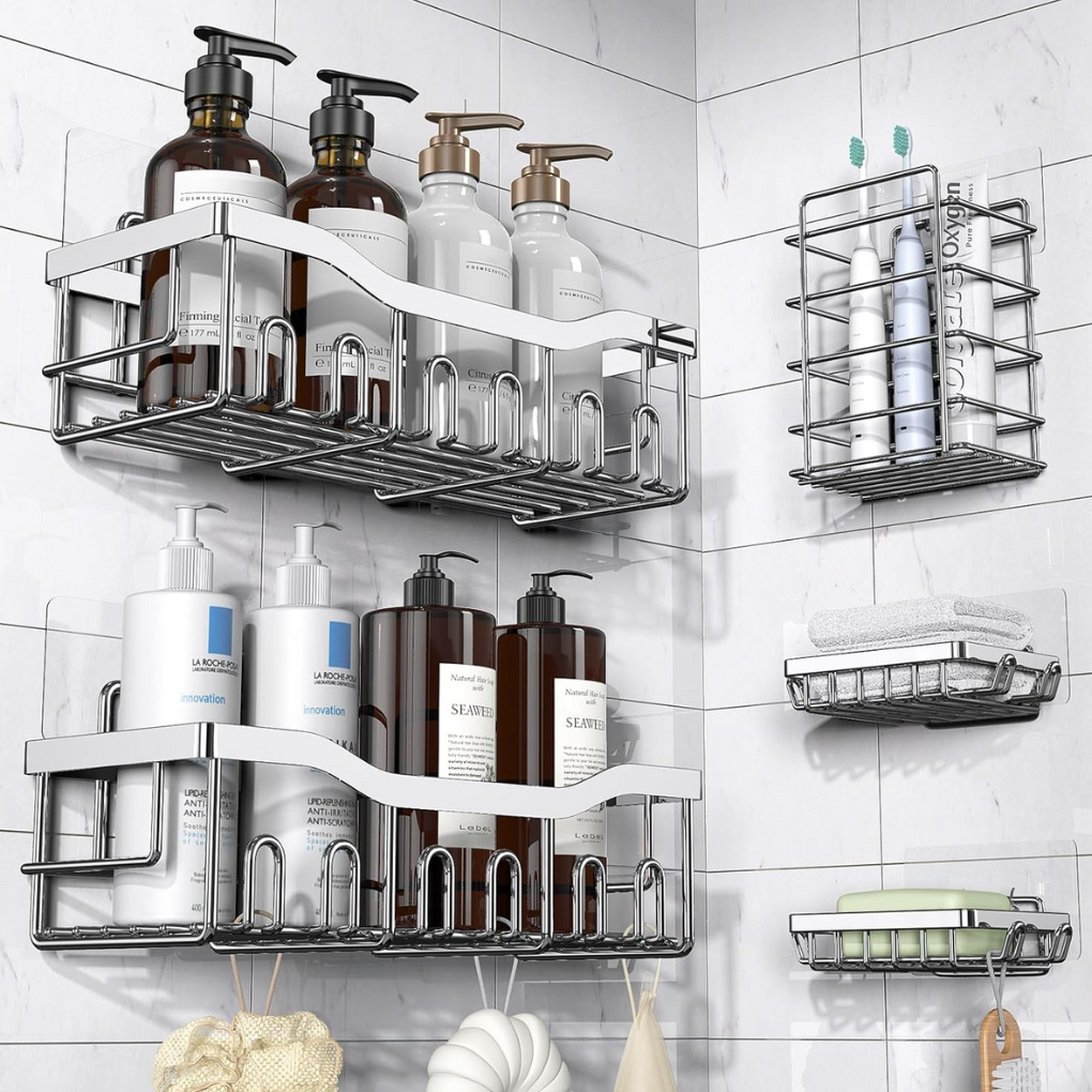 Stainless Steel Shower Caddy Set - Fashinoza