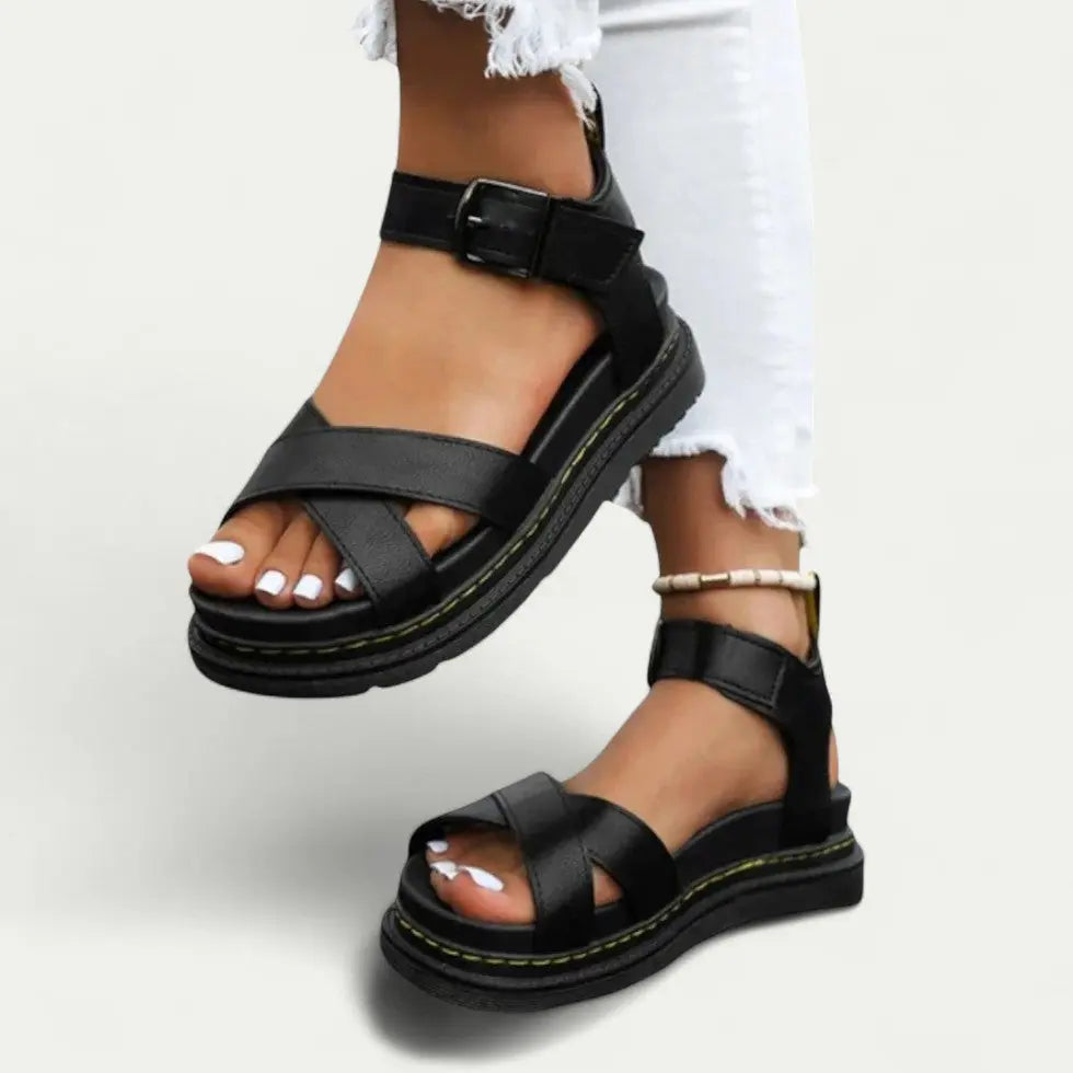 Women's Ergonomic Buckle Strap Sandals Comfortable - 
Fashinoza