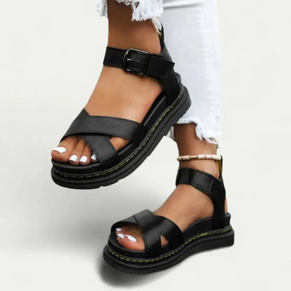 Women's Ergonomic Buckle Strap Sandals Comfortable - 
Fashinoza