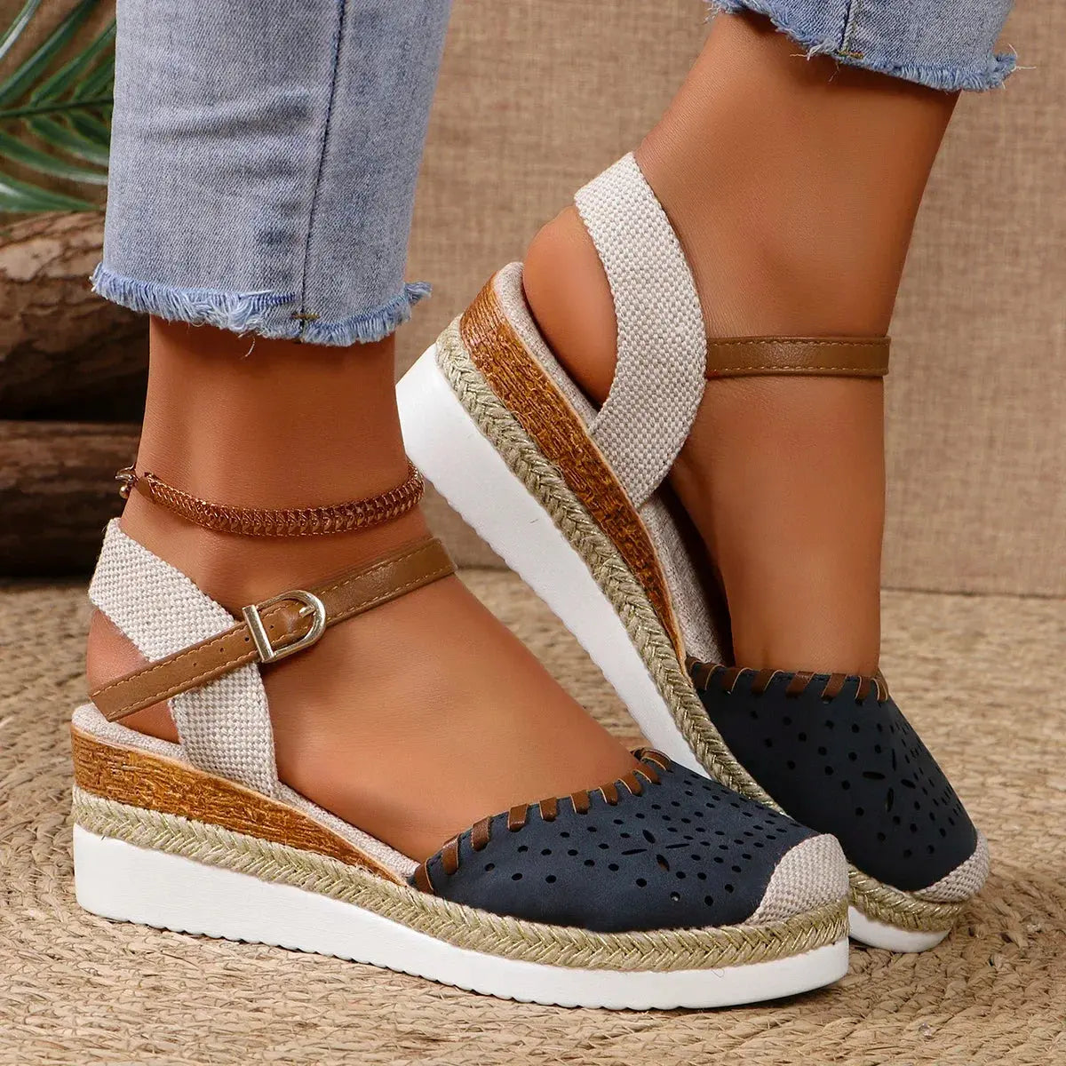 Espadrille Wedge Sandals for Women – Stylish & Comfortable Closed Toe Design