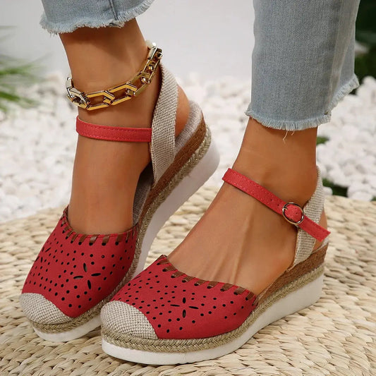Women's Espadrille Wedge Sandals Closed Toe Comfortable - 
Fashinoza
