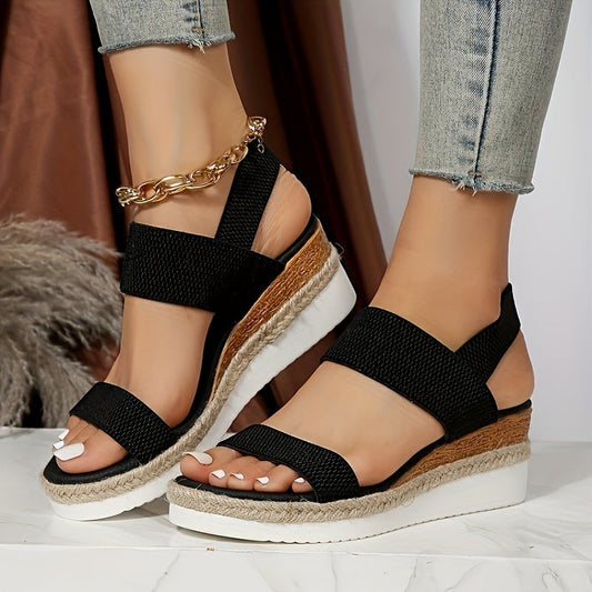 Women's Espadrille Wedge Sandals Supportive - 
Fashinoza