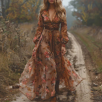 Women's Bohemian Floral Dress