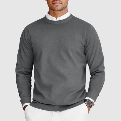 Textured Crewneck Knit Sweater