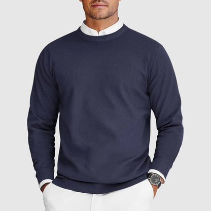 Textured Crewneck Knit Sweater
