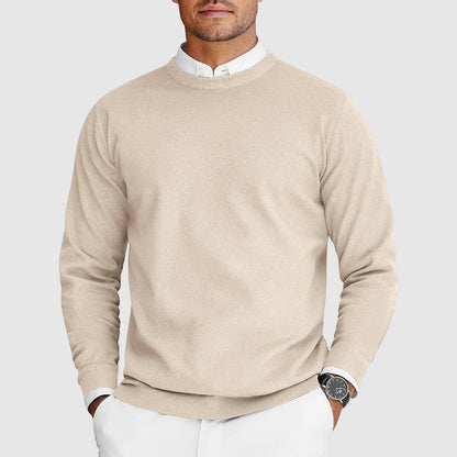 Textured Crewneck Knit Sweater