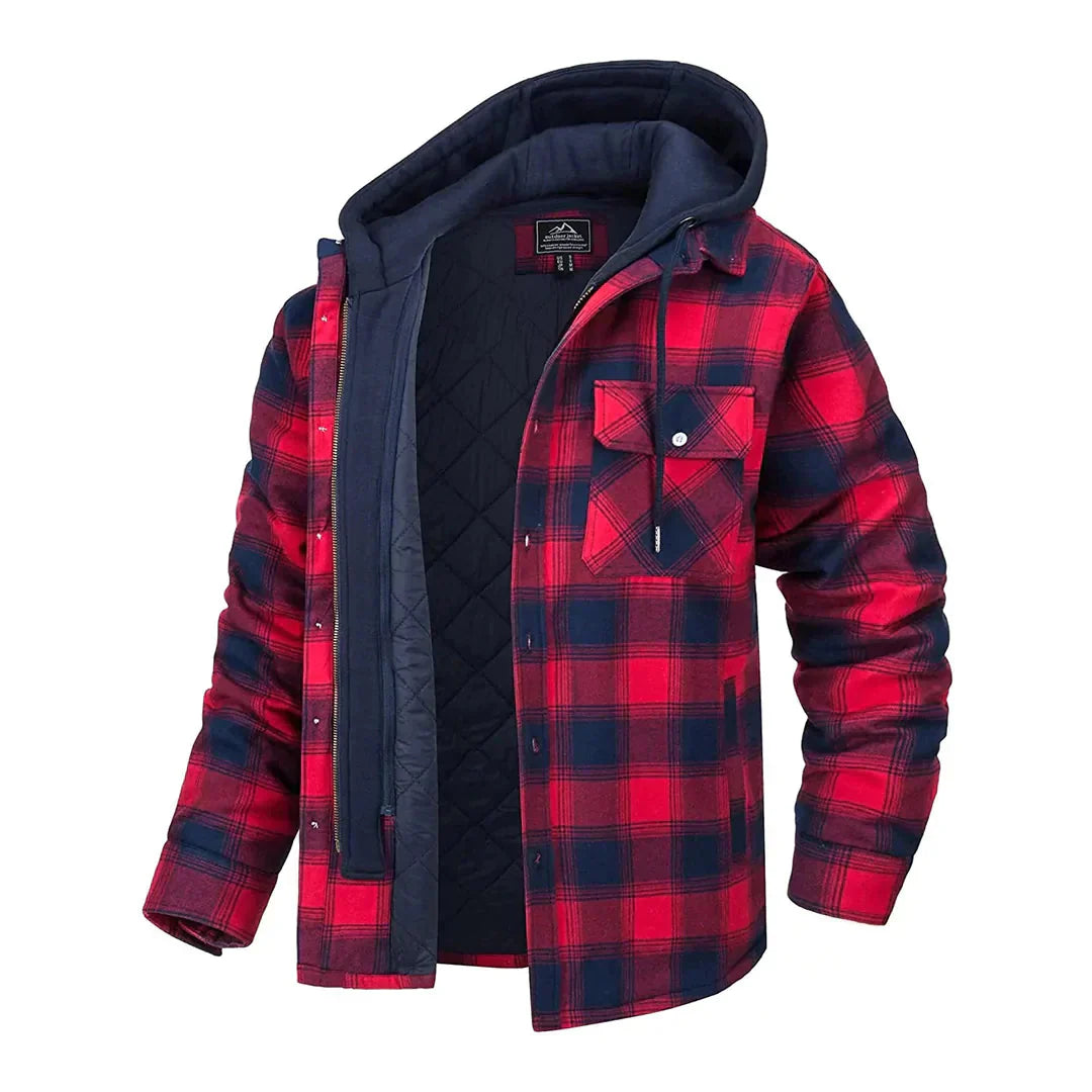 Enzo Men's Checkered Jacket Timeless Elegance - Fashinoza