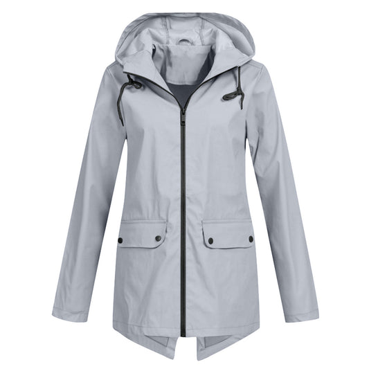 Women's Rain Jacket With Hood - Fashinoza