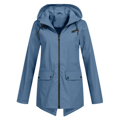 Women's Waterproof Mid-Length Zipper Jacket