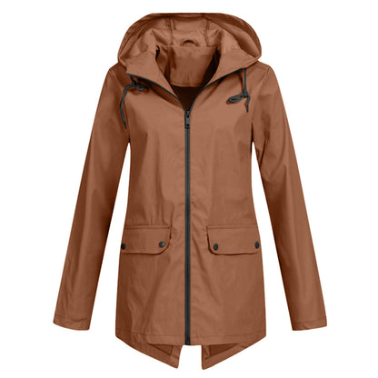 Women's Waterproof Mid-Length Zipper Jacket