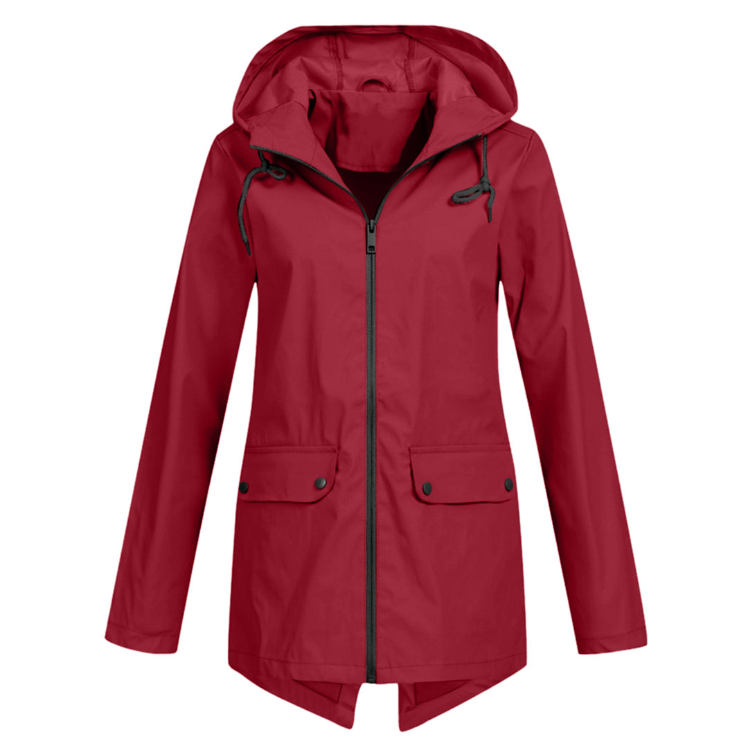 Women's Waterproof Mid-Length Zipper Jacket - Fashinoza