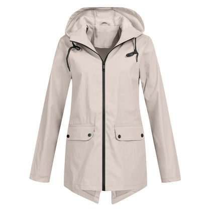 Women's Waterproof Mid-Length Zipper Jacket