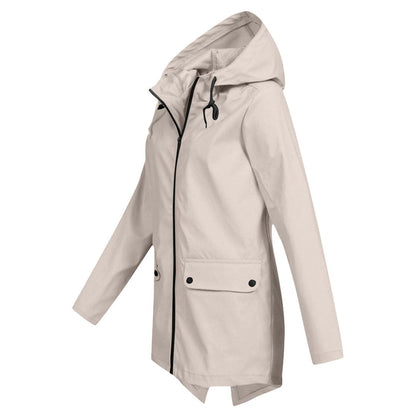 Women's Waterproof Windbreaker Jacket Lightweight Hooded - Fashinoza