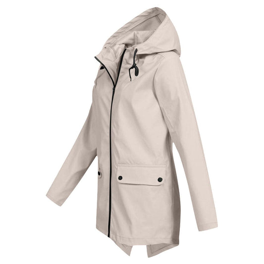 Women's Waterproof Windbreaker Jacket Lightweight Hooded - Fashinoza