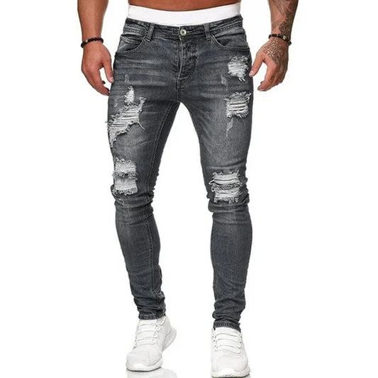 Men's Slim Fit Skinny Jeans Dark Denim - Fashinoza
