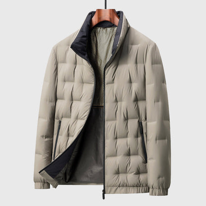 Men's Insulated Down Jacket Waterproof Lightweight Black - Fashinoza