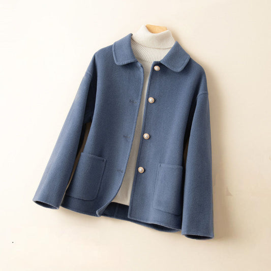 Women's Relaxed Fit Collared Jacket Cozy Design - 
Fashinoza