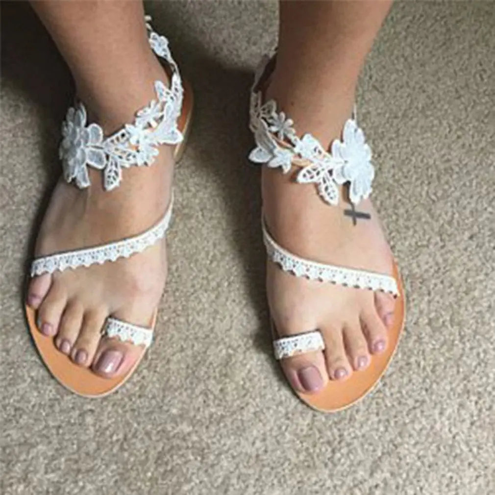 Floral Lace Slippers for Women – Elegant Comfort in Plus Sizes