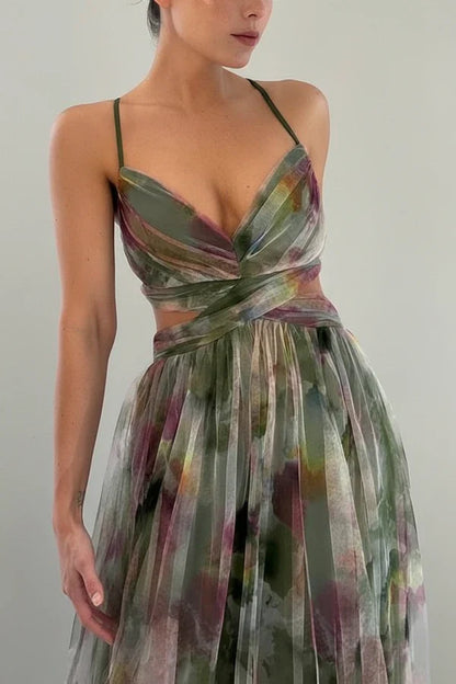 Women's Floral Maxi Dress A-Line Style