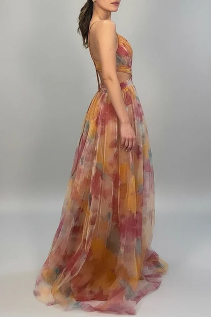 Women's Floral Maxi Dress A-Line Style