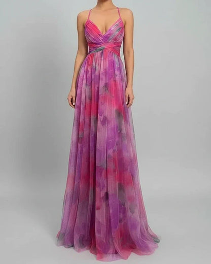 Women's Floral Maxi Dress A-Line Style