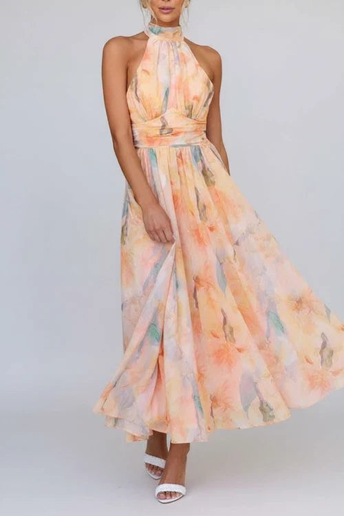 Women's Floral Maxi Dress A-Line - Fashinoza