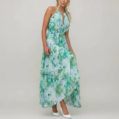 Women's Floral A-Line Maxi Dress