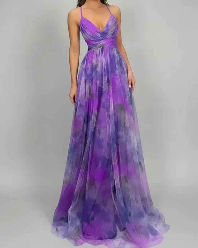 Women's Floral Maxi Dress A-Line Style