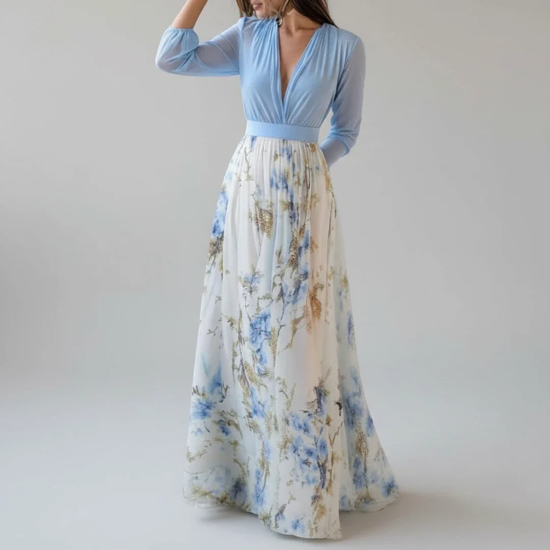 Women's Floral A-Line Maxi Dress - Fashinoza