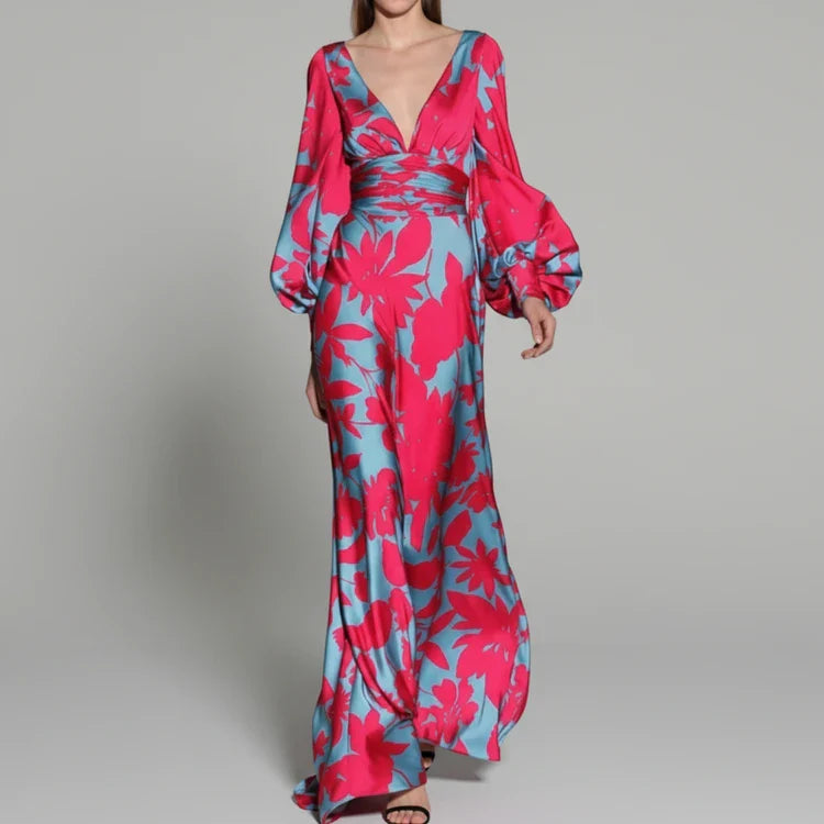 Women's Floral Maxi Evening Dress
