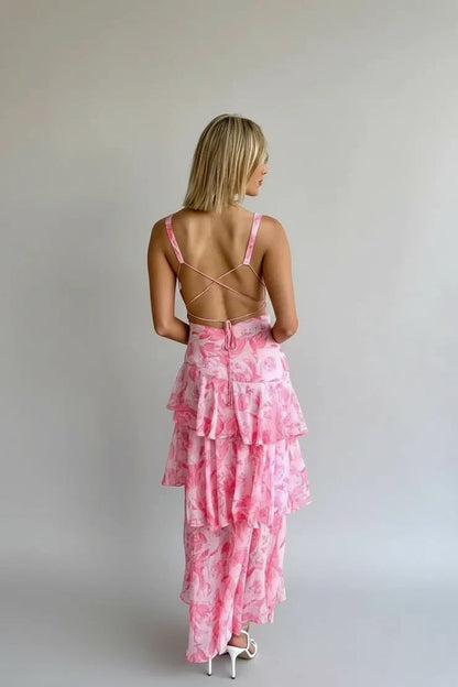 Women's Floral Maxi Sundress V-Neck