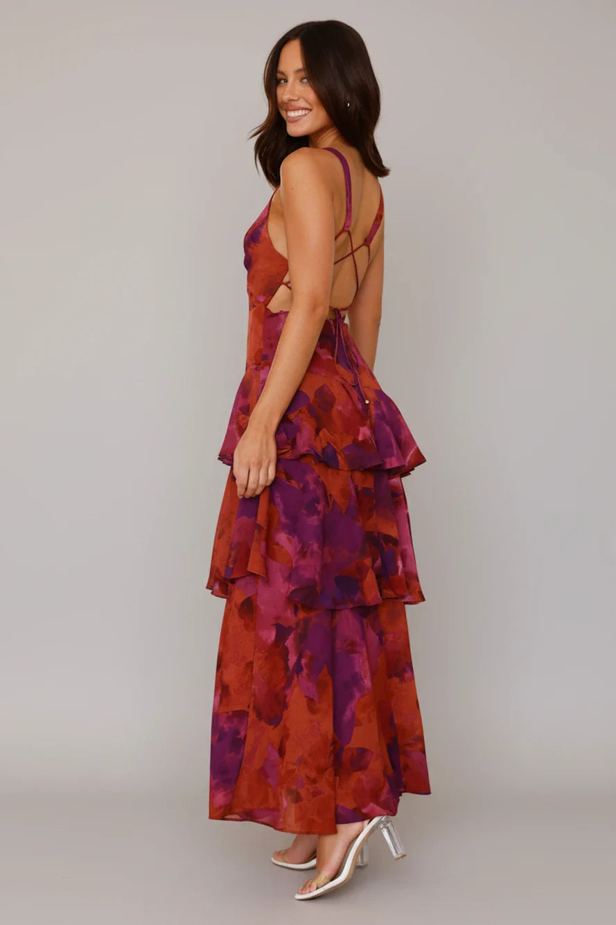 Women's Floral Maxi Sundress V-Neck