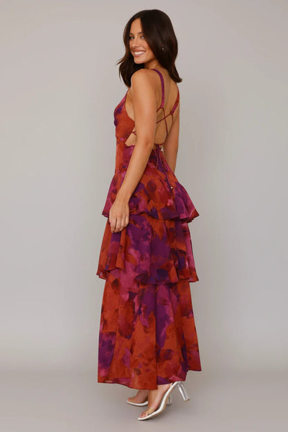Women's Floral Maxi Sundress V-Neck
