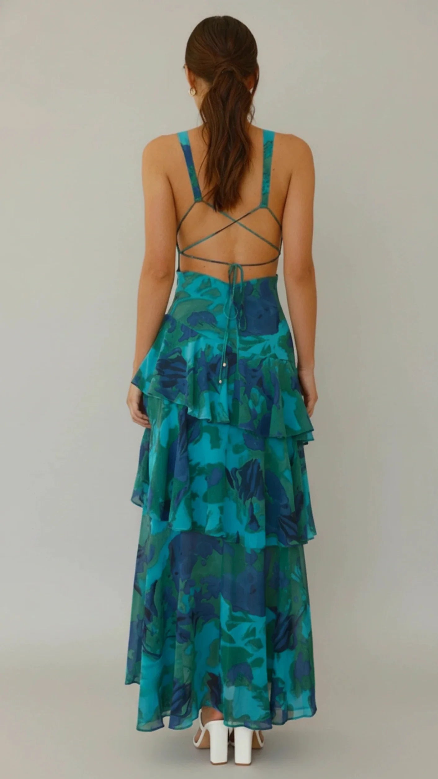Women's Floral Maxi Sundress V-Neck