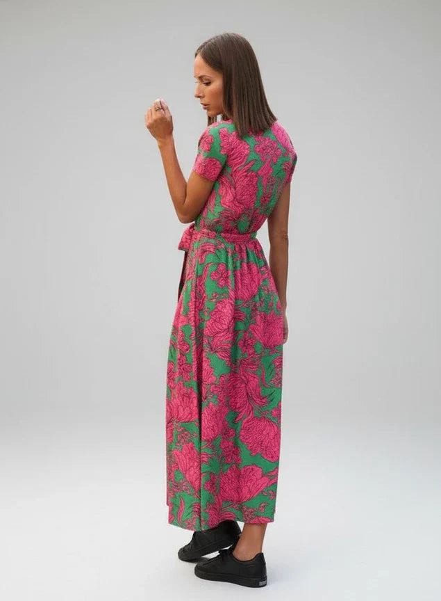 Women's Floral Midi Wrap Dress