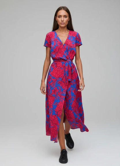 Women's Floral Midi Wrap Dress