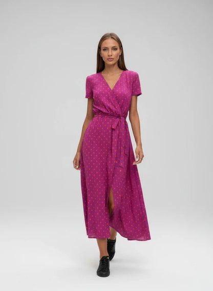 Women's Floral Midi Wrap Dress