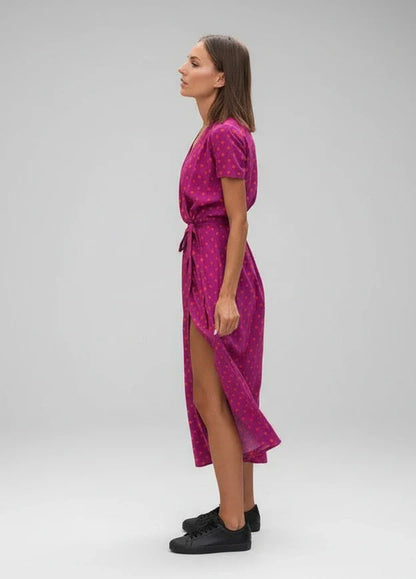 Women's Floral Midi Wrap Dress
