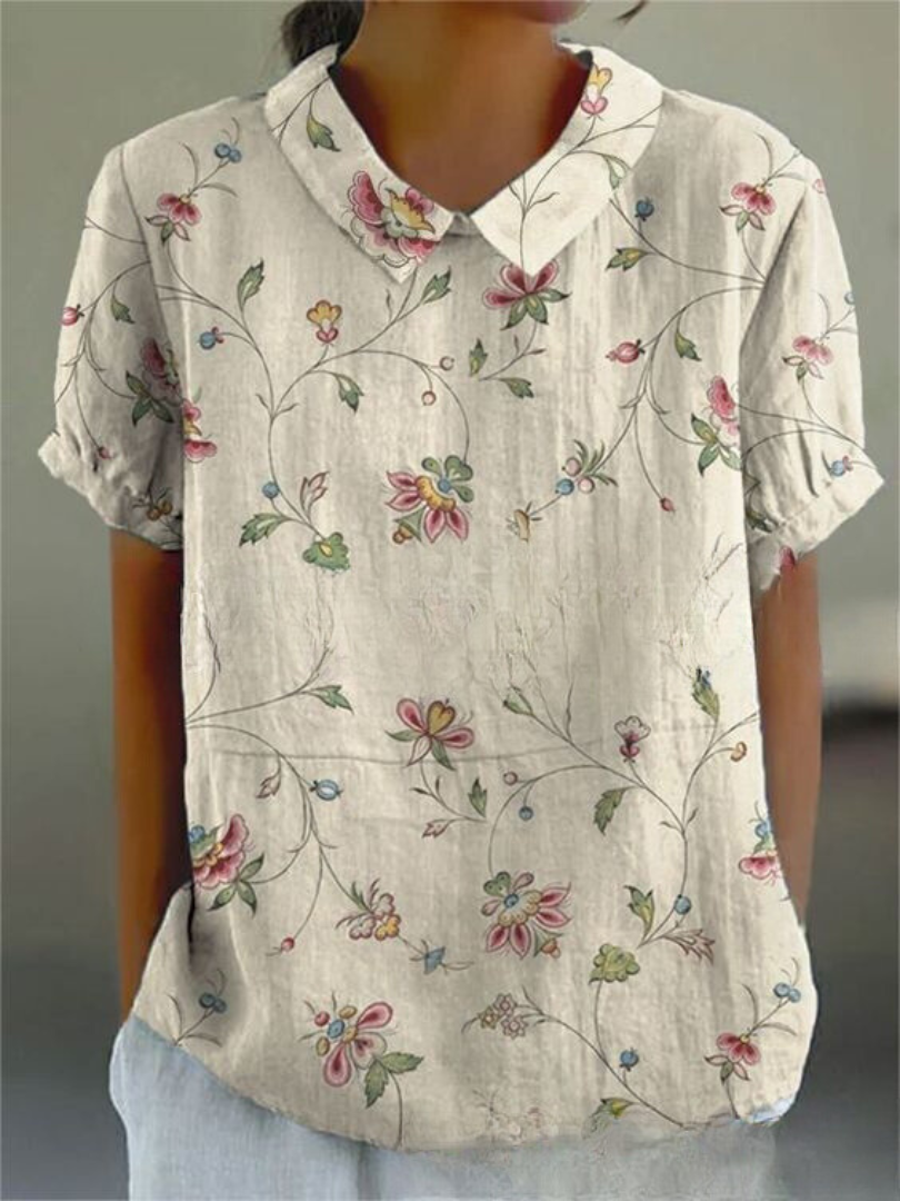 Women's Floral Blouse Short Sleeves