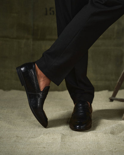 Men's Slip-On Dress Shoes Strap Detail Leather