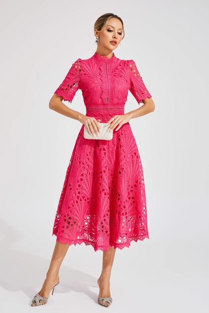 Women's Elegant Lace Midi Dress