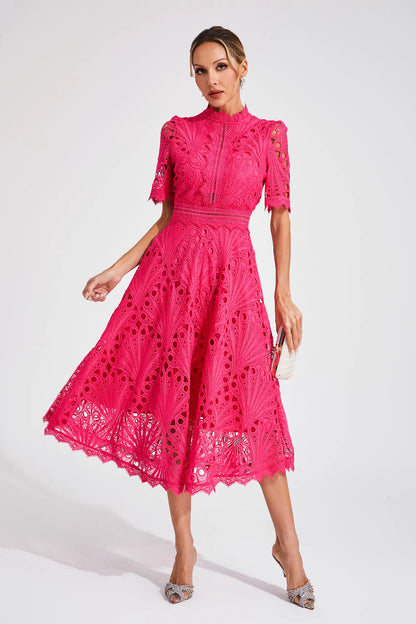Women's Elegant Lace Midi Dress