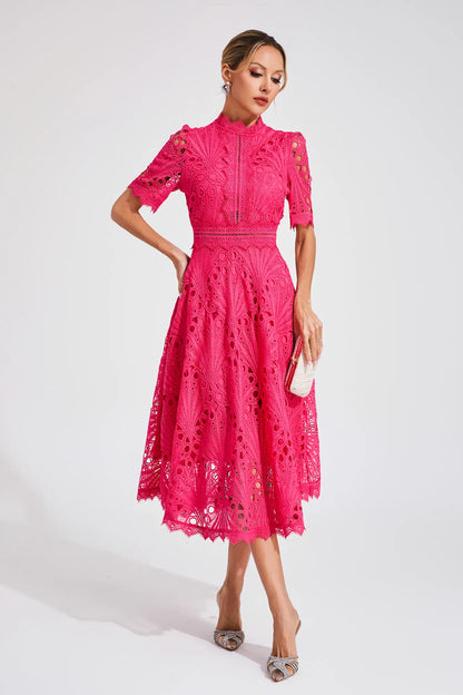 Women's Elegant Lace Midi Dress
