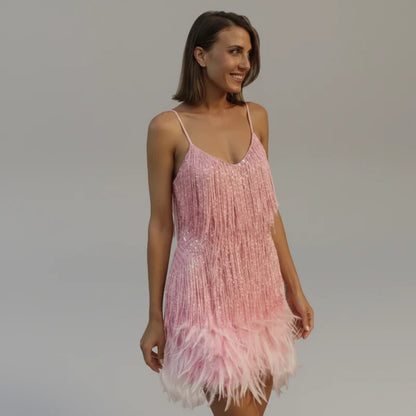 Women's Fringe Bodycon Mini Dress