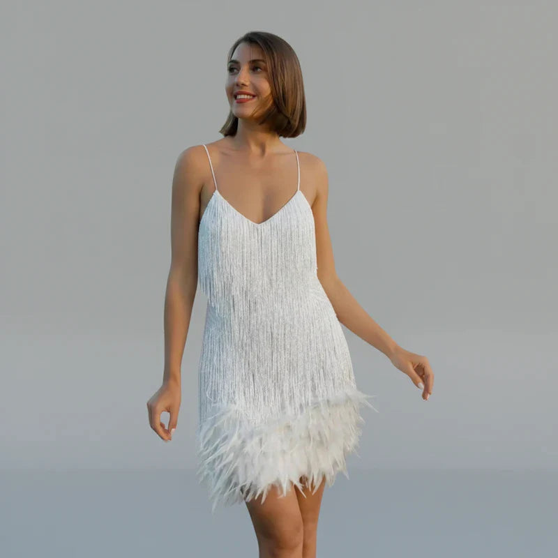 Womens Fringe Mini Dress – Fashinoza