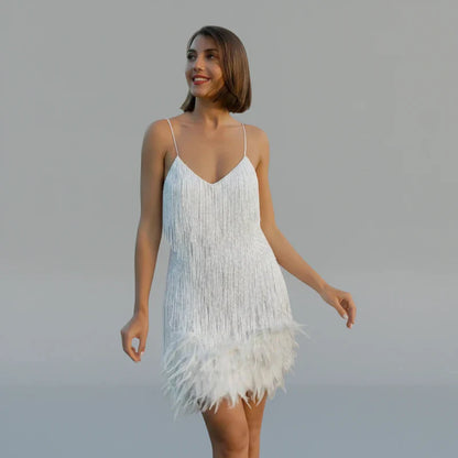 Women's Fringe Bodycon Mini Dress