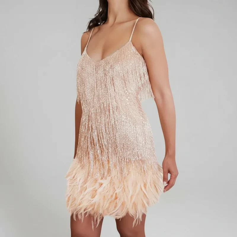 Women's Fringe Bodycon Mini Dress